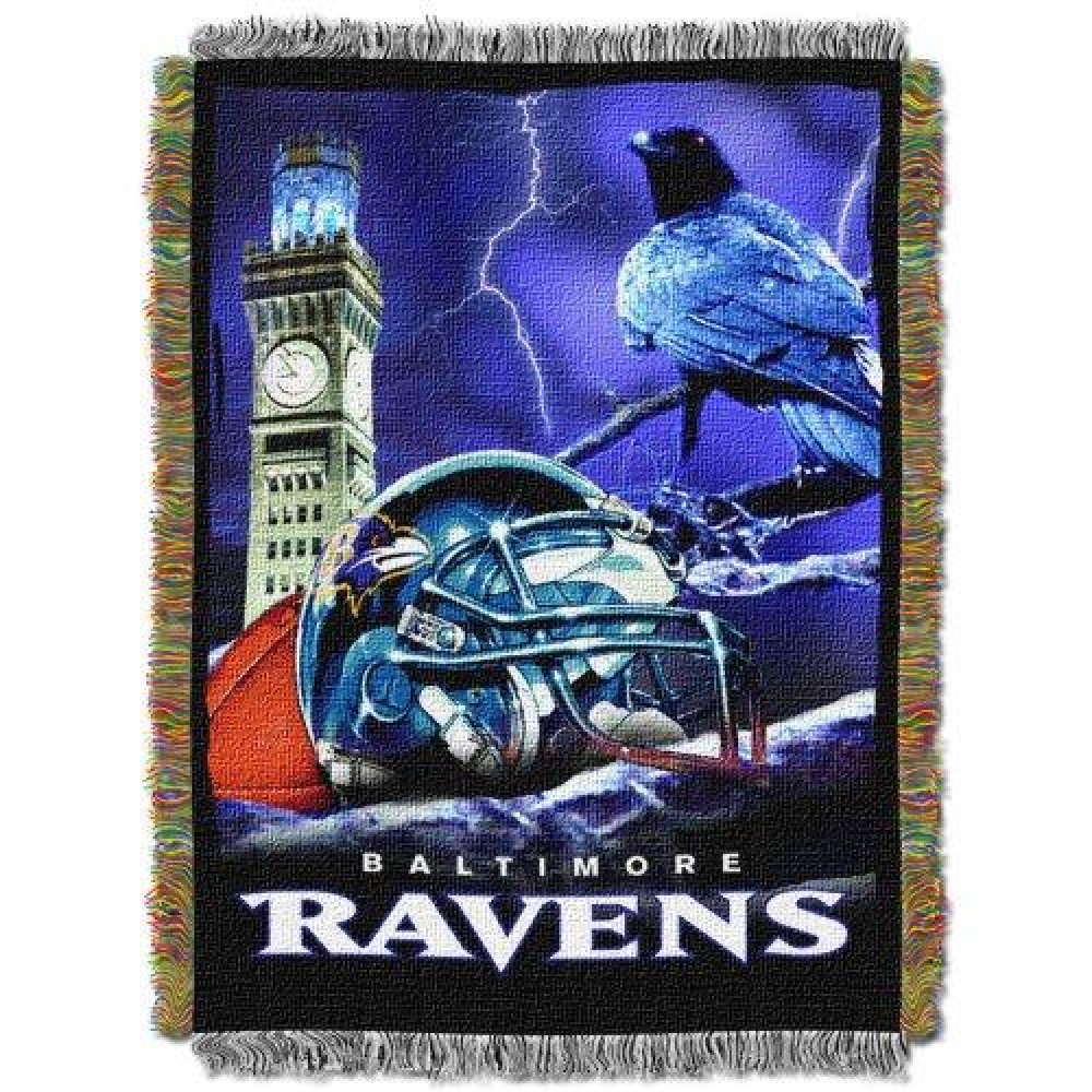 Northwest NFL Baltimore Ravens Unisex-Adult Woven Tapestry Throw Blanket, 48