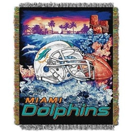Northwest Nfl Miami Dolphins Woven Tapestry Throw Blanket, 48 X 60, Home Field Advantage