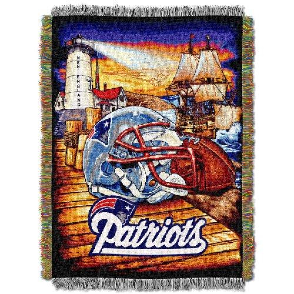Northwest NFL New England Patriots Unisex-Adult Woven Tapestry Throw Blanket, 48