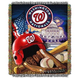 The Northwest Company Mlb Washington Nationals Home Field Advantage Woven Tapestry Throw Blanket, 48 X 60 , Red
