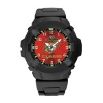 Aqua Force USMC Logo 47mm Diameter Quartz Watch, Black with Red Face