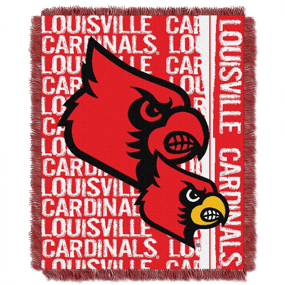 Northwest The Company Louisville Cardinals Double Play Woven Jacquard Throw