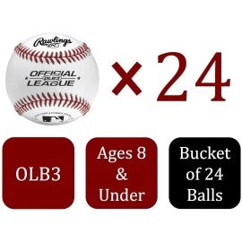 Rawlings | Official League Recreational Use Practice Baseballs | Youth/8U | OLB3 | Bucket | 24 Count