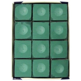 Silver Cup Billiard/Pool Cue Chalk Box, Green, 12 Cubes