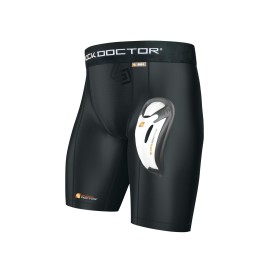 Shock Doctor Men'S Core Compression Short With Bio-Flex Cup - Adult - Small - Black