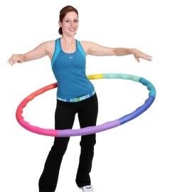 Sports Hoop Weighted Hula Hoop, Acu Hoop 4M - 4 Lb Medium, Weight Loss Fitness Workout With Ridges. (Rainbow Colors)