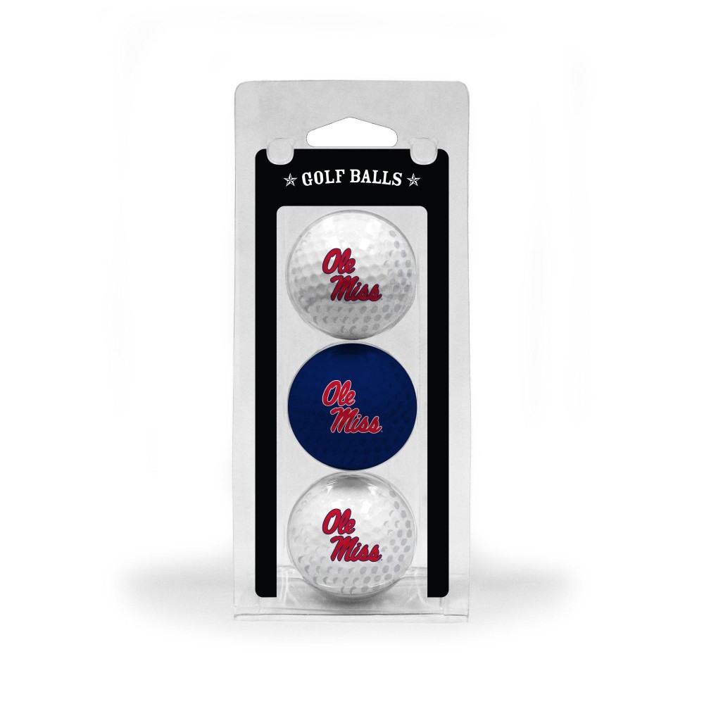 Team Golf NCAA Ole Miss Rebels Regulation Size Golf Balls, 3 Pack, Full Color Durable Team Imprint, TEG7029_03