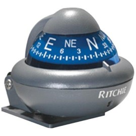 RITCHIE NAVIGATION X-10-A Blue Dial Auto Bracket Compass (3003.2027) , Gray , 2-inch Dial