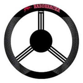 Fremont Die NCAA Arkansas Razorbacks Poly-Suede Steering Wheel Cover, Fits Most Standard Size Steering Wheels, Black/Team Colors