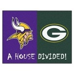 Fanmats House Divided: Minnesota Vikings - Green Bay Packers Rug - Oem