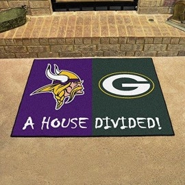 Fanmats House Divided: Minnesota Vikings - Green Bay Packers Rug - Oem