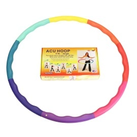 Weighted Hula Hoop, ACU Hoop 3L - 3.3 lb Large, Weight Loss Fitness Workout Sports Hoop with ridges. (Rainbow Colors)