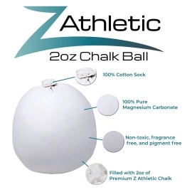 Z-Athletic Chalk Ball for Gymnastics, Climbing, and Weight Lifting (2oz Chalk Ball)