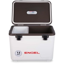 Engel UC13 13qt Leak-Proof, Air Tight, Drybox Cooler and Small Hard Shell Lunchbox for Men and Women in White