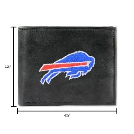 NFL Rico Industries Embroidered Leather Billfold Wallet, Oakland Raiders, 3.25 x 4.25-inches