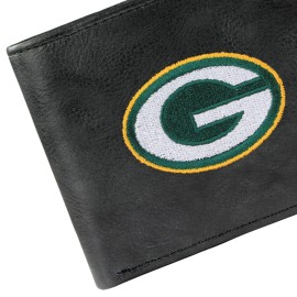NFL Rico Industries Embroidered Leather Billfold Wallet, Pittsburgh Steelers, 3.25 x 4.25-inches