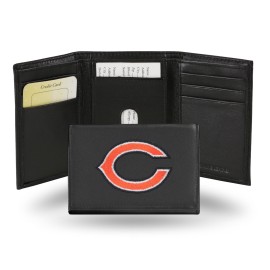 Rico Industries Chicago Bears Embroidered Leather Tri-Fold Wallet,Team Color,3.25 x 4.25-inches