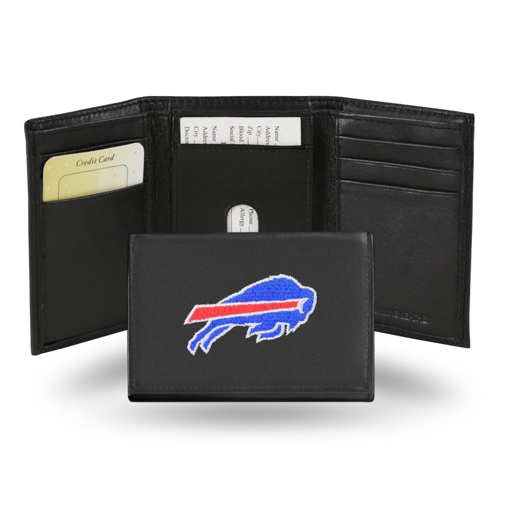 NFL Buffalo Bills Embroidered Genuine Leather Tri-fold Wallet 3.25