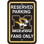 NCAA Missouri Tigers 12-by-18 inch Plastic Parking Sign