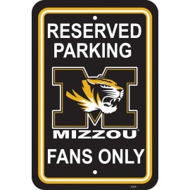 NCAA Missouri Tigers 12-by-18 inch Plastic Parking Sign