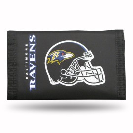 NFL Rico Industries Baltimore Ravens Nylon Tri-Fold Wallet Nylon Tri-Fold Wallet