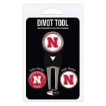 Team Golf Ncaa Nebraska Cornhuskers Divot Tool With 3 Golf Ball Markers Pack, Markers Are Removable Magnetic Double-Sided Enamel