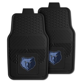 FANMATS 9310 Memphis Grizzlies 2-Piece Heavy Duty Vinyl Car Mat Set, Front Row Floor Mats, All Weather Protection, Universal Fit, Deep Resevoir Design