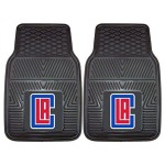 Fanmats 9293 Los Angeles Clippers 2-Piece Heavy Duty Vinyl Car Mat Set, Front Row Floor Mats, All Weather Protection, Universal Fit, Deep Resevoir Design