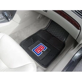 Fanmats 9293 Los Angeles Clippers 2-Piece Heavy Duty Vinyl Car Mat Set, Front Row Floor Mats, All Weather Protection, Universal Fit, Deep Resevoir Design