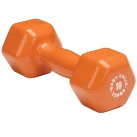 Body-Solid Tools Bstvd10 10-Pound Vinyl Dumbbell For Weight And Aerobic Training, Pilates, And Physical Therapy, Orange