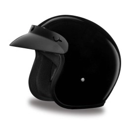 Daytona Helmets 34 Open Face Motorcycle Helmet - Dot Approved Hi-Gloss Black] M]