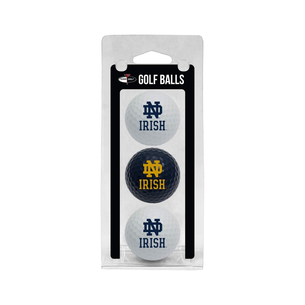 Team Golf NCAA Notre Dame Fighting Irish Regulation Size Golf Balls, 3 Pack, Full Color Durable Team Imprint
