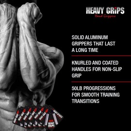 Heavy Grips Hand Grippers - 350lb - Effectively Train Your Hand Grip Strength w/Targeted Forearm, Wrist & Hand Exercises - High Weight Hand Grip Strengtheners