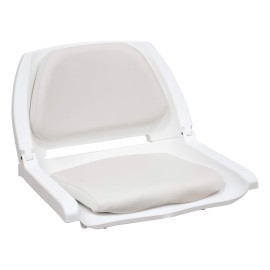 Wise 8Wd139Ls-710 Molded Fishing Boat Seat With Marine Grade Cushion Pads, White Shell, White Cushion