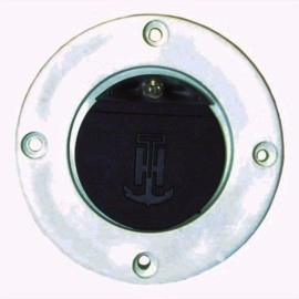 Scupper Adapter, Flush Mount - White Frame/Black Flapper- T-H Marine