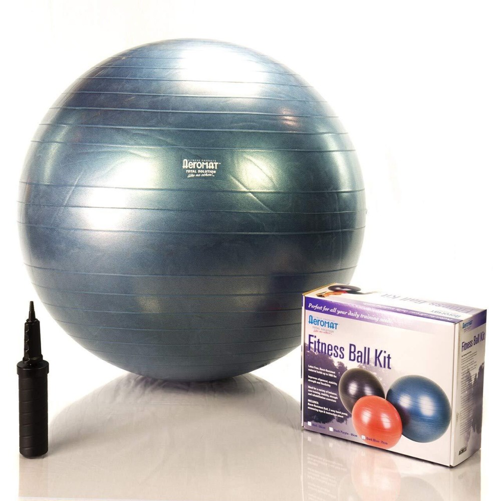 AGM Group Aeromat Burst-Resistant Fitness Ball Kit Dark Blue 75 cm
