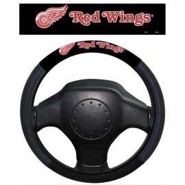 NHL Detroit Red Wings Poly-Suede Steering Wheel Cover