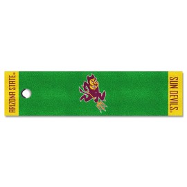 FANMATS 10329 Arizona State Sun Devils Putting Green Mat - 1.5ft. x 6ft. - Green, Sparky Logo