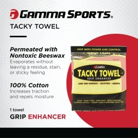 Gamma Tacky Towel Grip Traction Enhancer - Ideal for Tennis, Golf, Baseball, Football, Softball, or Basketball