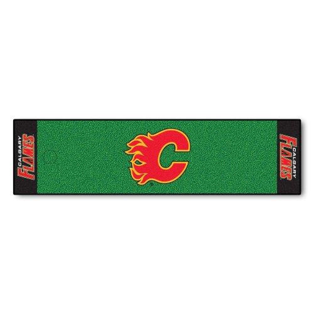 Fanmats 10608 Nhl Calgary Flames Putting Green Mat, 18 X 72