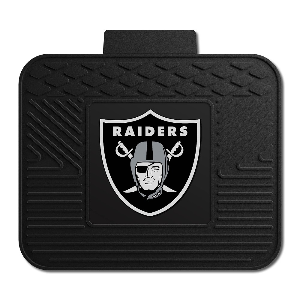 FANMATS 9985 Las Vegas Raiders Back Row Utility Car Mat - 1 Piece - 14in. x 17in., All Weather Protection, Universal Fit, Molded Team Logo