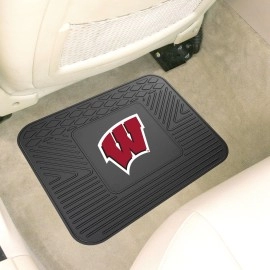 FANMATS 10062 Wisconsin Badgers Back Row Utility Car Mat - 1 Piece - 14in. x 17in., All Weather Protection, Universal Fit, Molded Team Logo