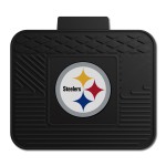 FANMATS 9998 Pittsburgh Steelers Back Row Utility Car Mat - 1 Piece - 14in. x 17in., All Weather Protection, Universal Fit, Molded Team Logo