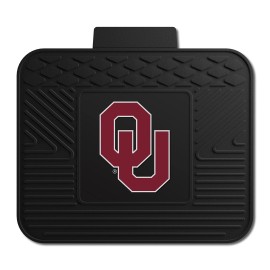 FANMATS 10083 Oklahoma Sooners Back Row Utility Car Mat - 1 Piece - 14in. x 17in., All Weather Protection, Universal Fit, Molded Team Logo