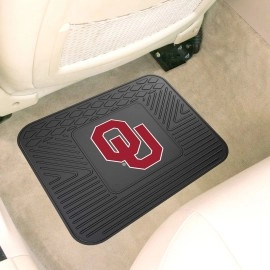 FANMATS 10083 Oklahoma Sooners Back Row Utility Car Mat - 1 Piece - 14in. x 17in., All Weather Protection, Universal Fit, Molded Team Logo