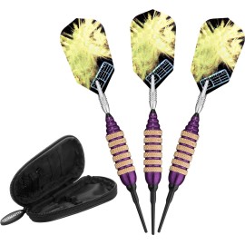 Viper Spinning Bee Soft Tip Darts with Casemaster Storage/Travel Case, Purple, 16 Grams