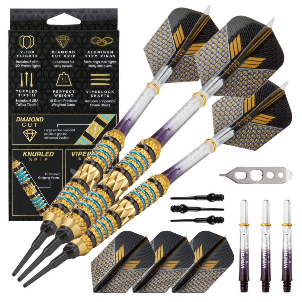 Viper Wizard Soft Tip Darts with Storage/Travel Case, Blue Rings, 18 Grams