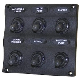 Unified Marine 50031297 SeaSense Wave Design 6 Gang Switch Panel,