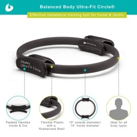 Balanced Body Ultra-Fit Circle, Pilates Ring for Flexibility, Strength, and Balance, Fitness Equipment for Home or Studio, 15 Inches