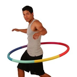 Sports Hoop Weighted Hoop, Weight Loss Trim Hoop 3B - 3.1Lb (41 Inches Wide) Large, Weighted Fitness Exercise Hoop With No Wavy Ridges (Rainbow)